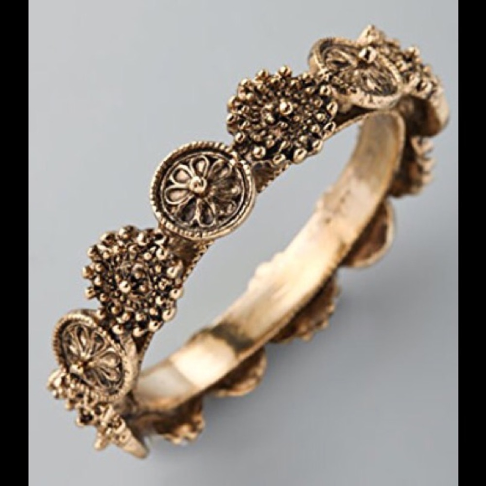 LOW LUV Tribal Big Bangle Gold Bronze Bracelet NEW